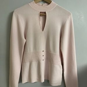 Belldini Light Pink Sweater with Beading, Cutout